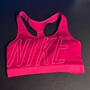 Nike Hot Pink Racerback Logo Sports Bra with Removable Pads
